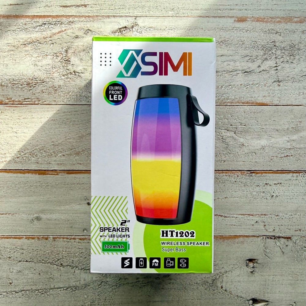 Wireless Speaker Simi 2” Colorful LED Super bass NIB